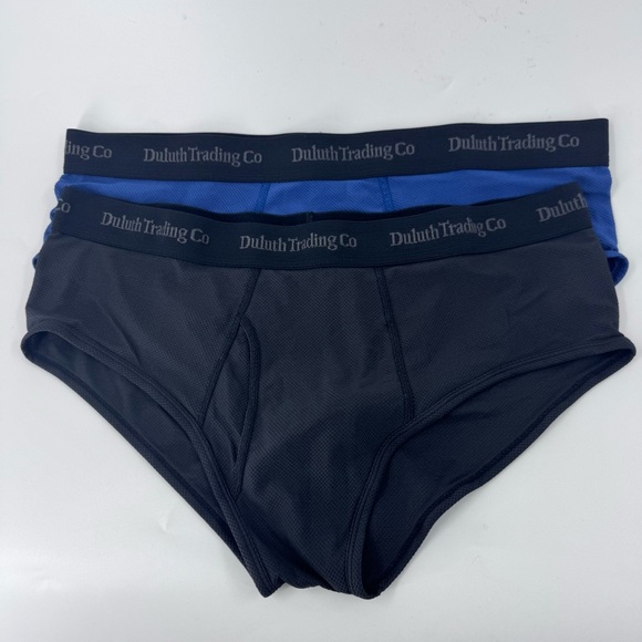 Duluth Trading Co Men's Black and Blue Brief Underwear ( 2 Pair ) - Picture 1 of 8